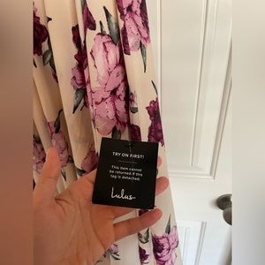 ✨Lulus✨ French Countryside Blush Floral Print High Low Dress! 👗✨